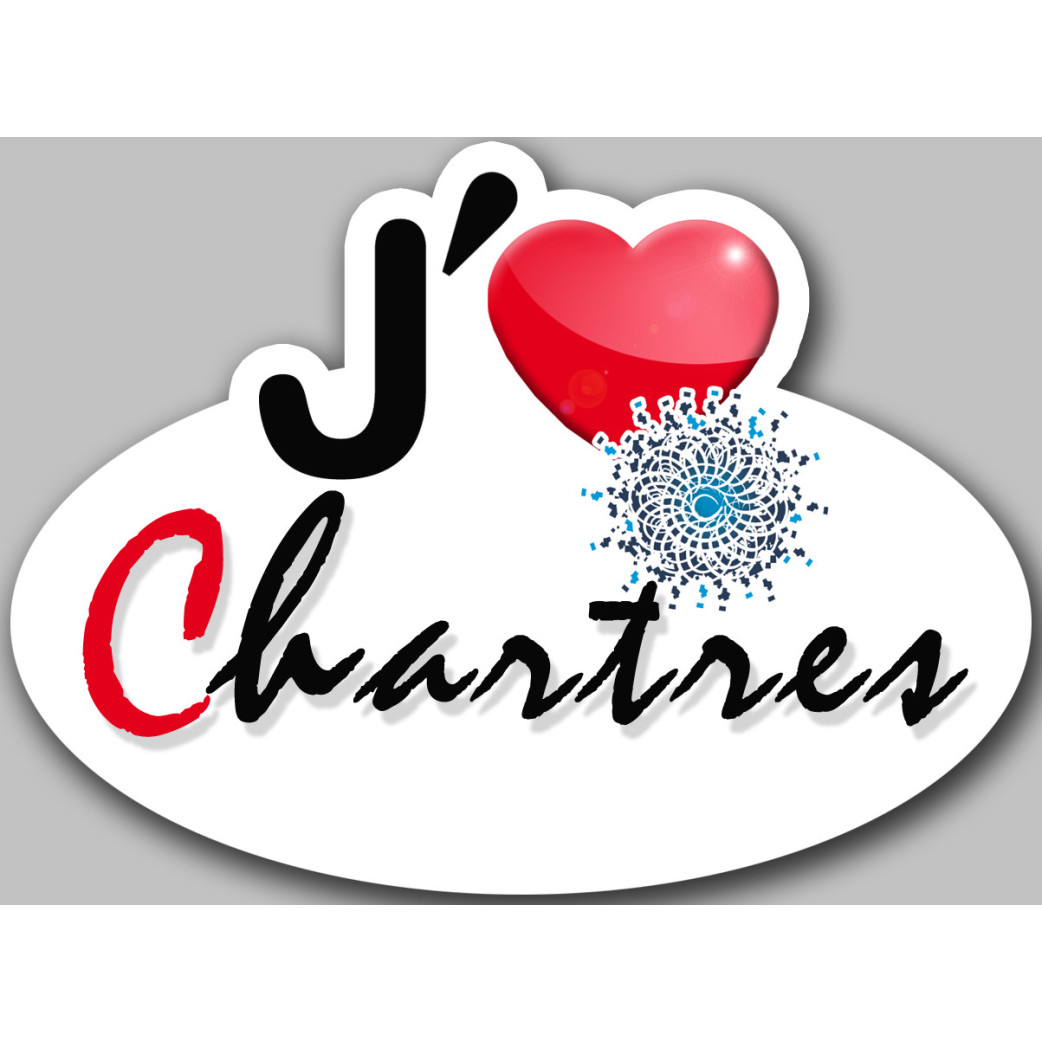 j'aime Chartres (15x11cm) - Sticker/autocollant