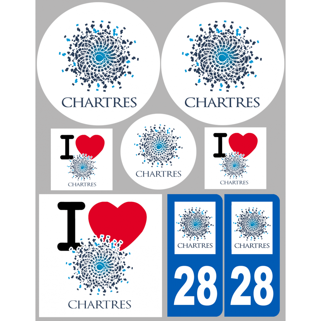 Chartres (8 autocollants variés) - Sticker/autocollant