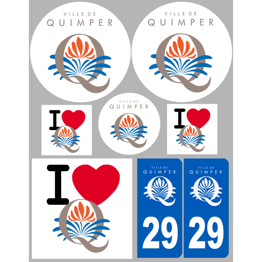 Quimper (8 autocollants variés) - Sticker/autocollant