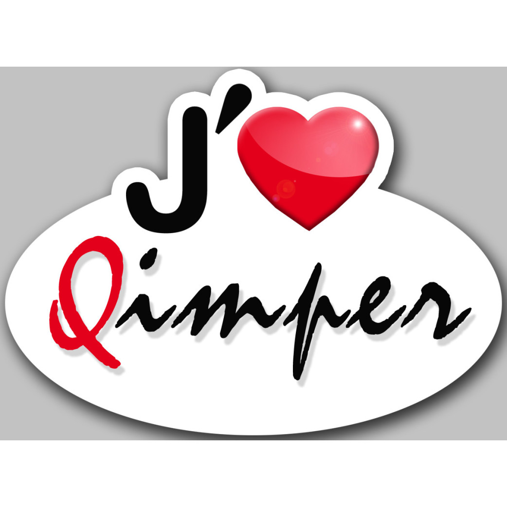 j'aime Quimper (15x11cm) - Sticker/autocollant
