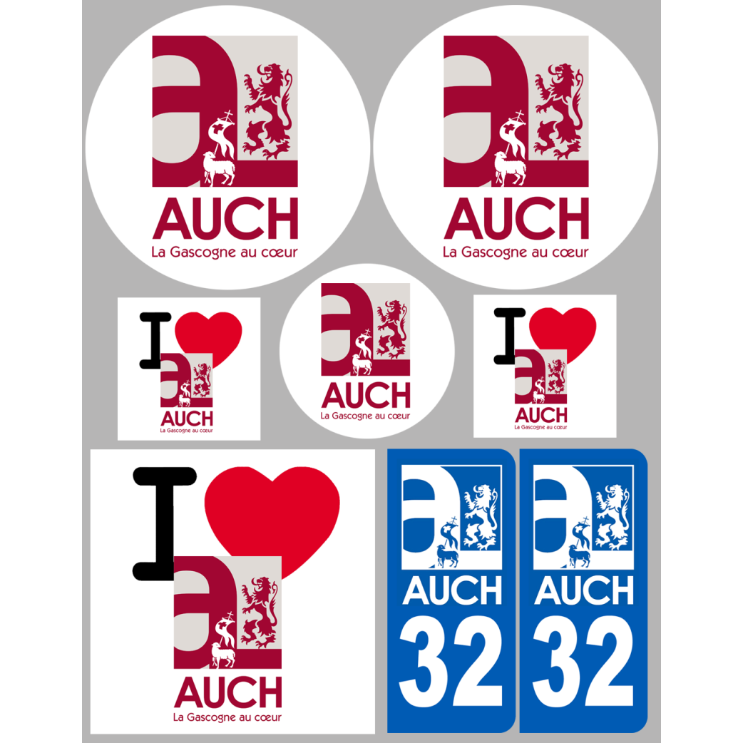 Auch (8 autocollants variés) - Sticker/autocollant