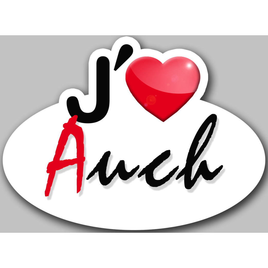j'aime Auch - 5x3.7cm - Sticker/autocollant