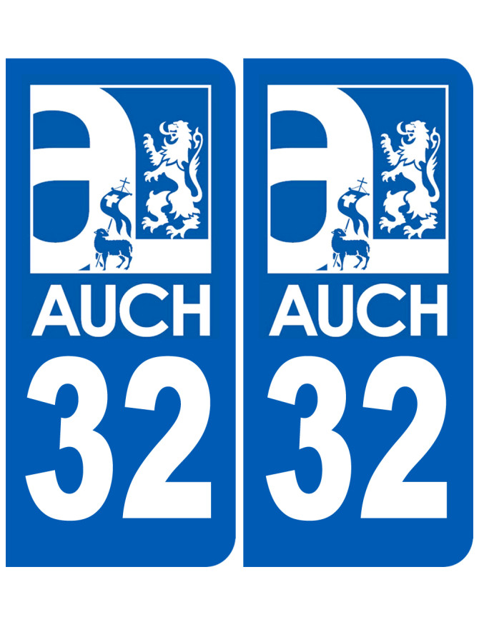 immatriculation Auch 32 - Sticker/autocollant immatriculation Auch 32 - Sticker/autocollant