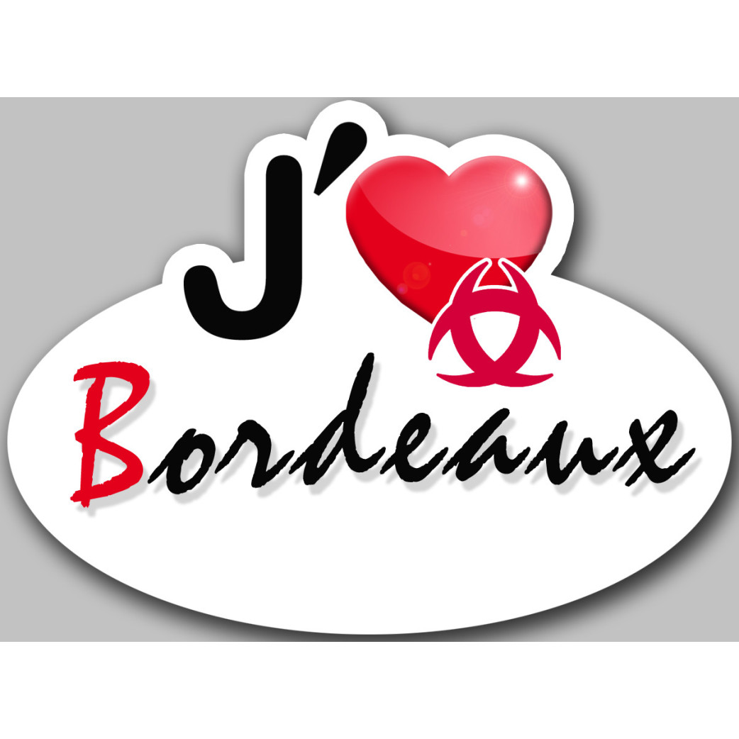 j'aime Bordeaux - 15x11cm - Sticker/autocollant