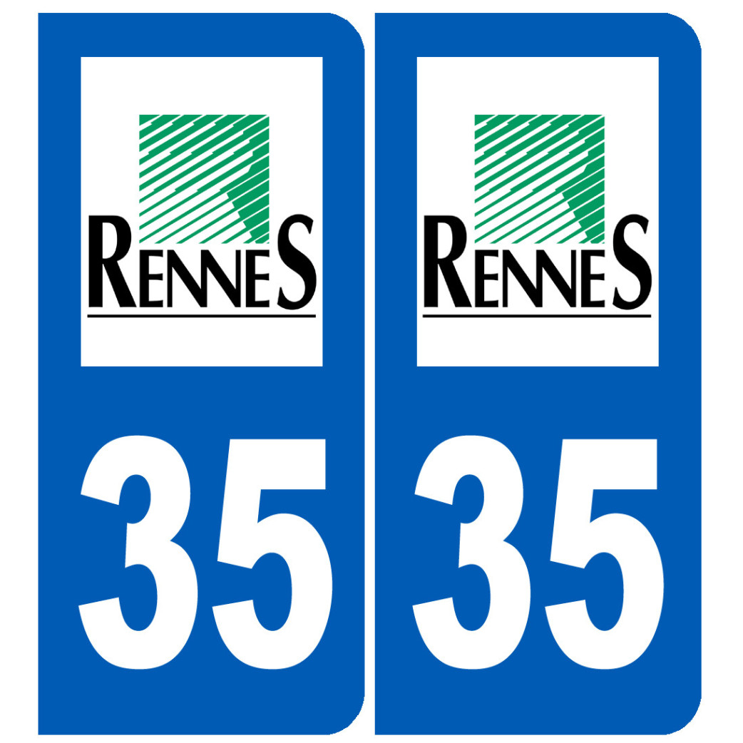 immatriculation Rennes 35 - Sticker/autocollant