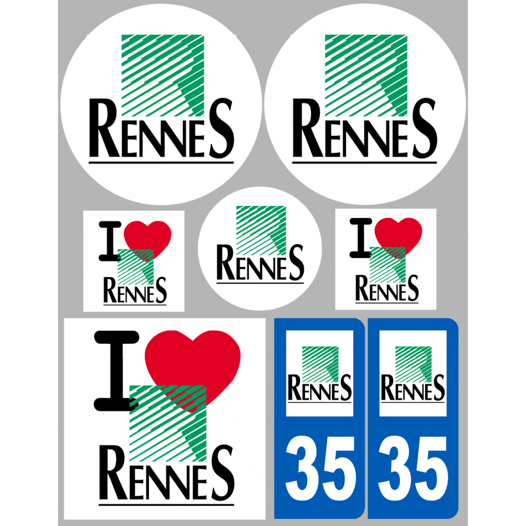 Rennes (8 autocollants variés) - Sticker/autocollant