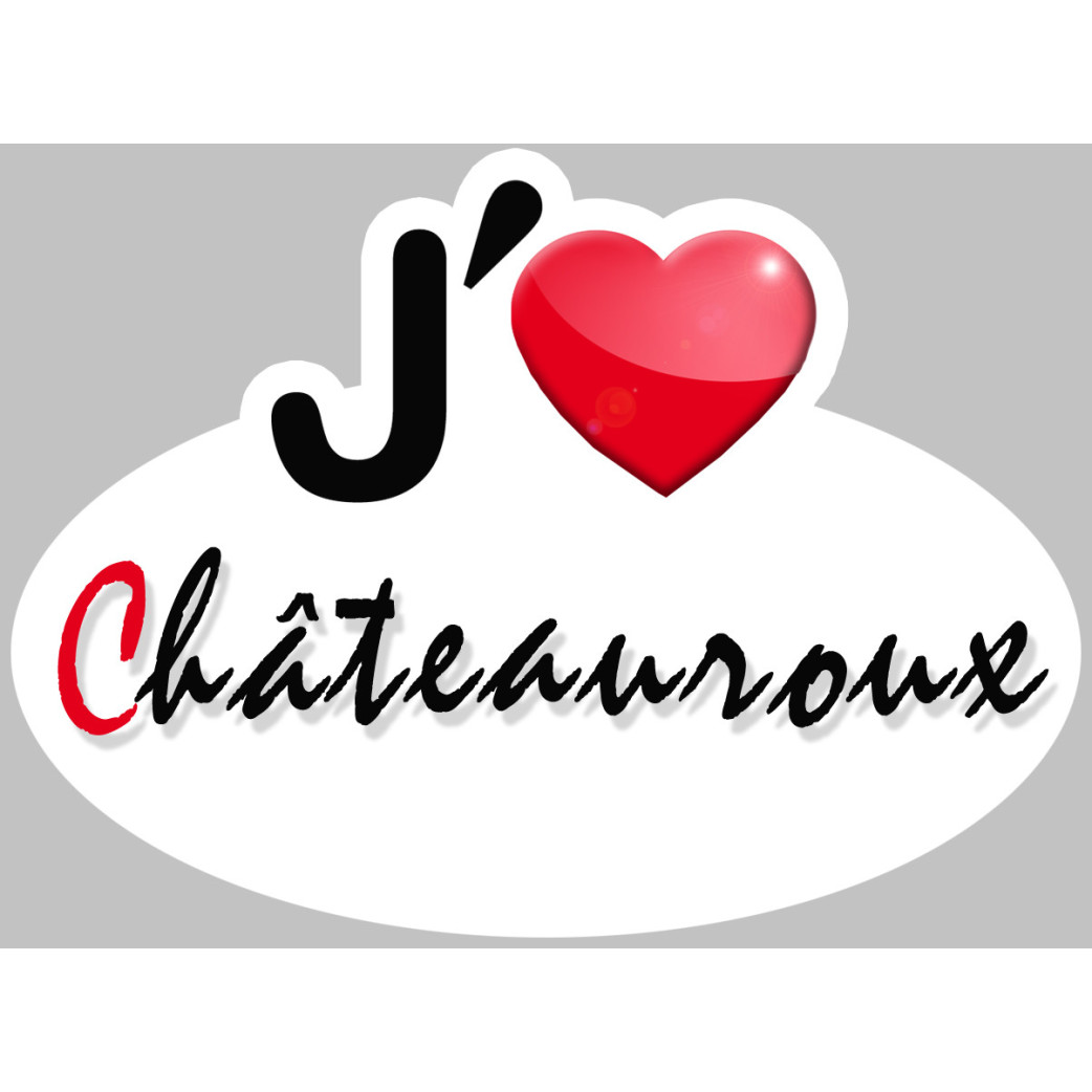 j'aime Châteauroux - 15x11cm - Sticker/autocollant
