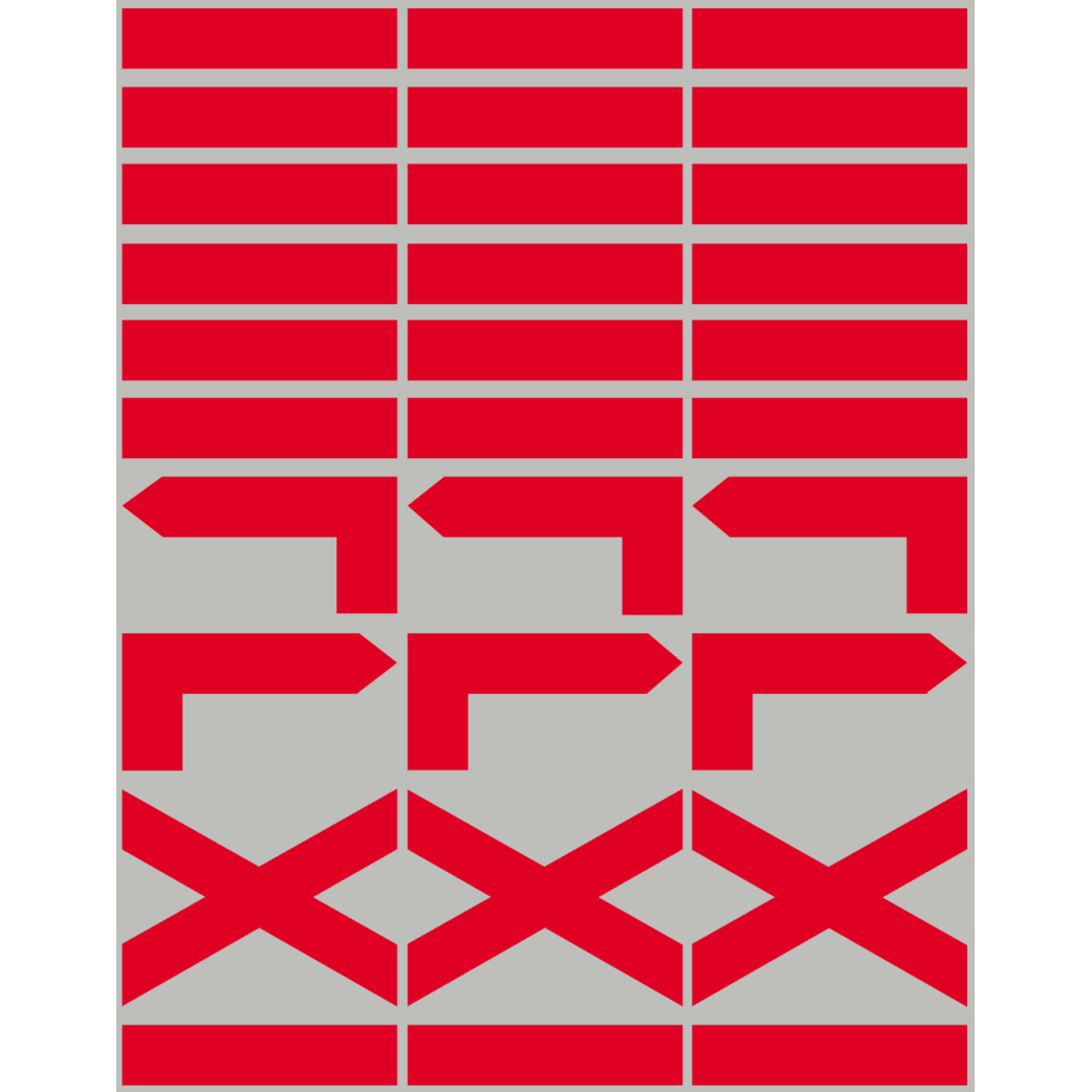 Petites Balises circuits de randonnées rouge - 30 pièces - Sticker/autocollant