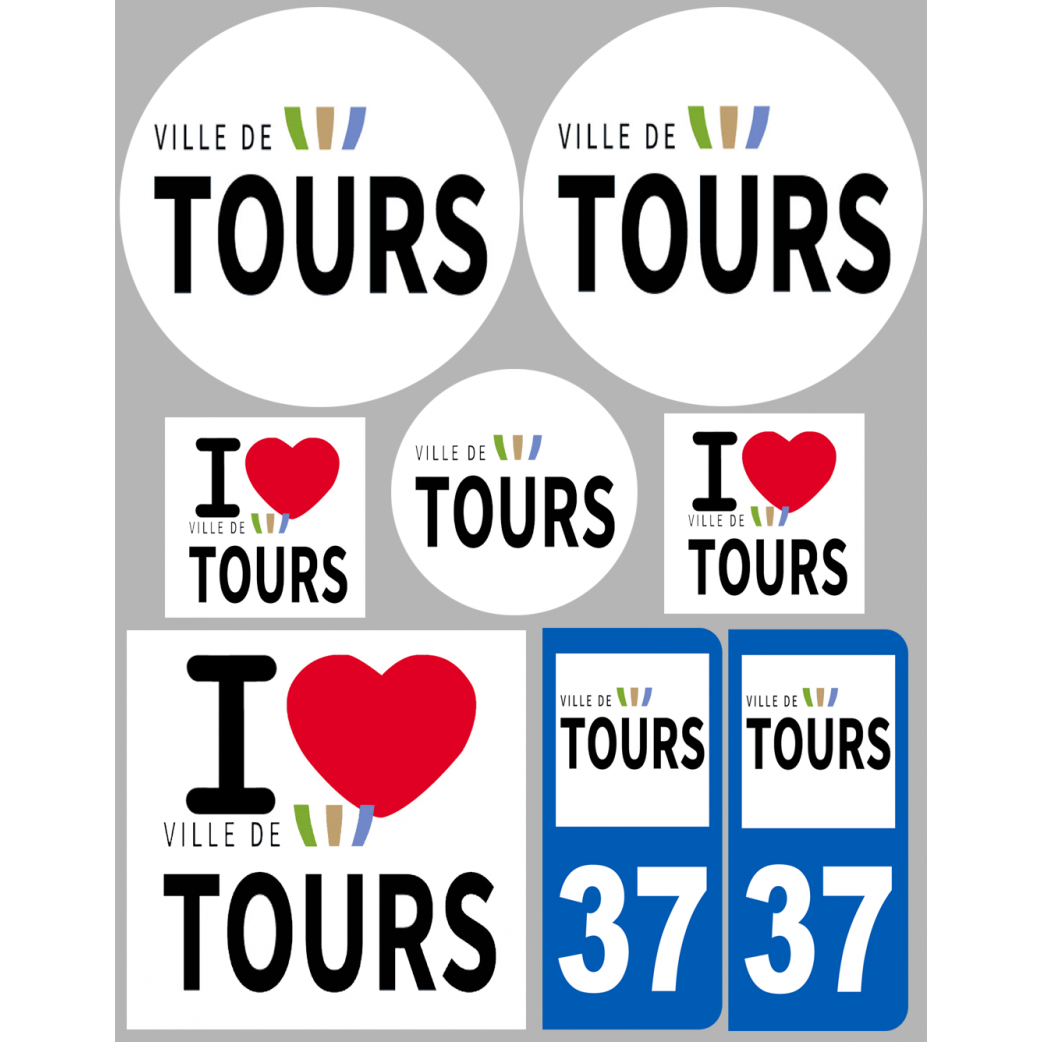 Tours (8 autocollants variés) - Sticker/autocollant