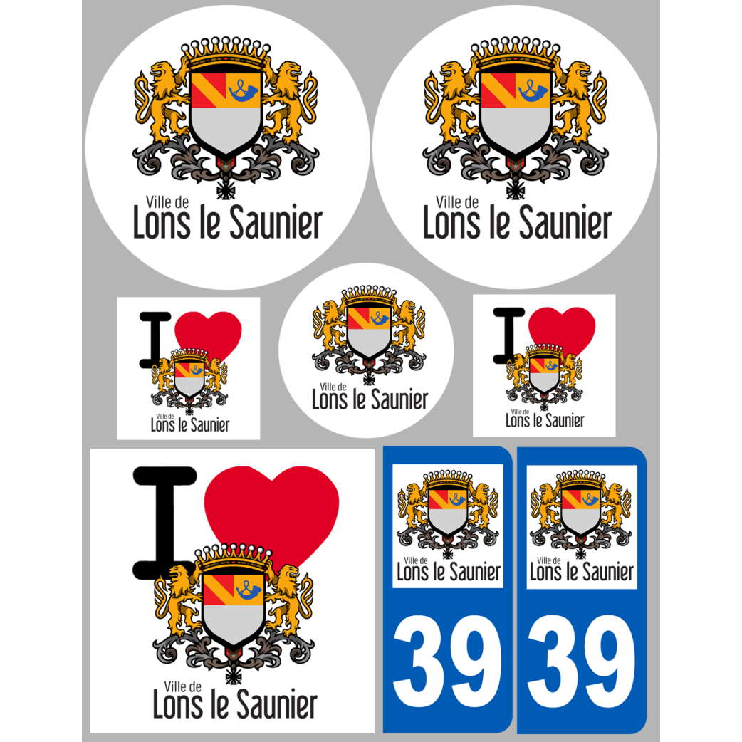 Lons-le-Saunier (8 autocollants variés) - Sticker/autocollant