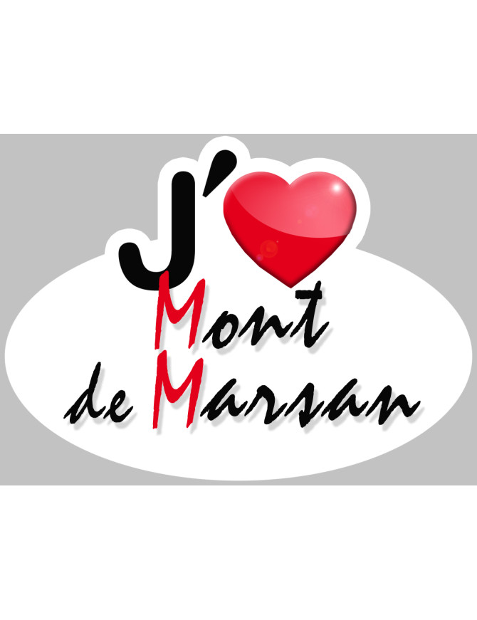 j'aime Mont-de-Marsan - 5x3.7cm - Sticker/autocollant j'aime Mont-de-Marsan - 5x3.7cm - Sticker/autocollant