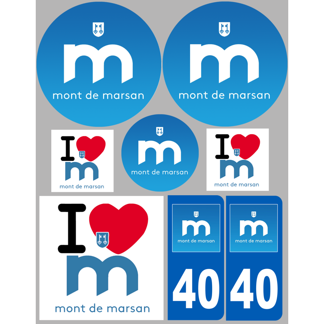 Mont-de-Marsan (8 autocollants variés) - Sticker/autocollant