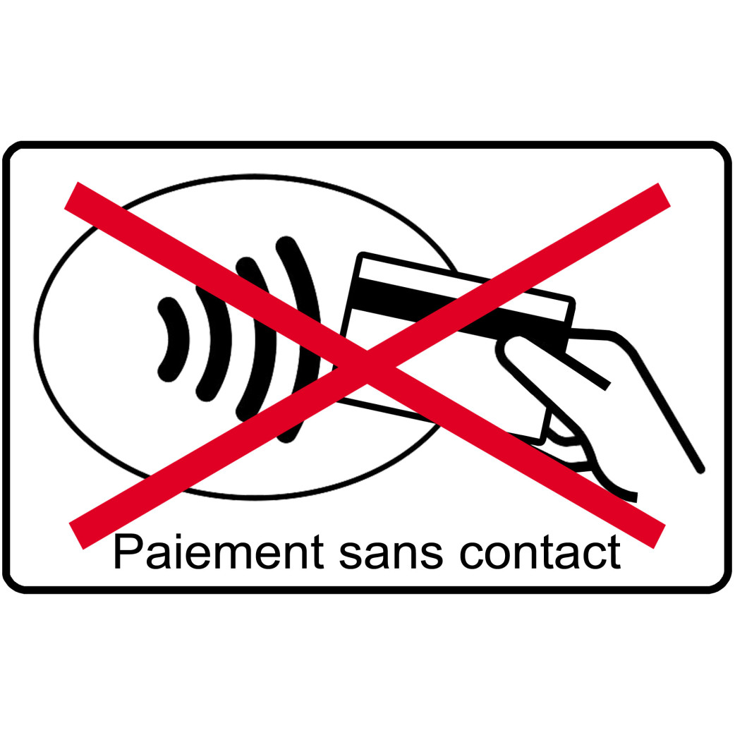 Pas de paiement sans contact carte - 10x6cm - Sticker/autocollant