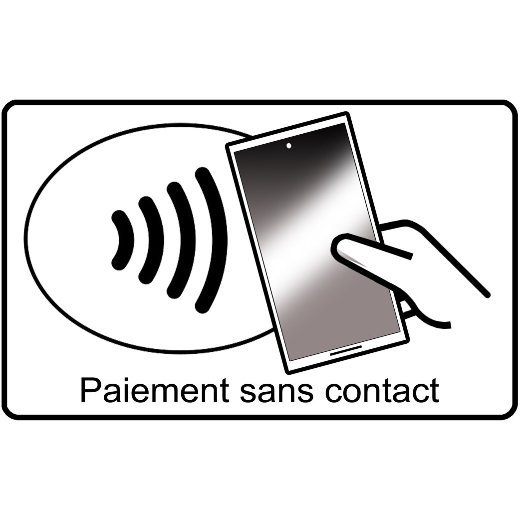 Paiement sans contact smartphone - 20x12.3cm - Sticker/autocollant