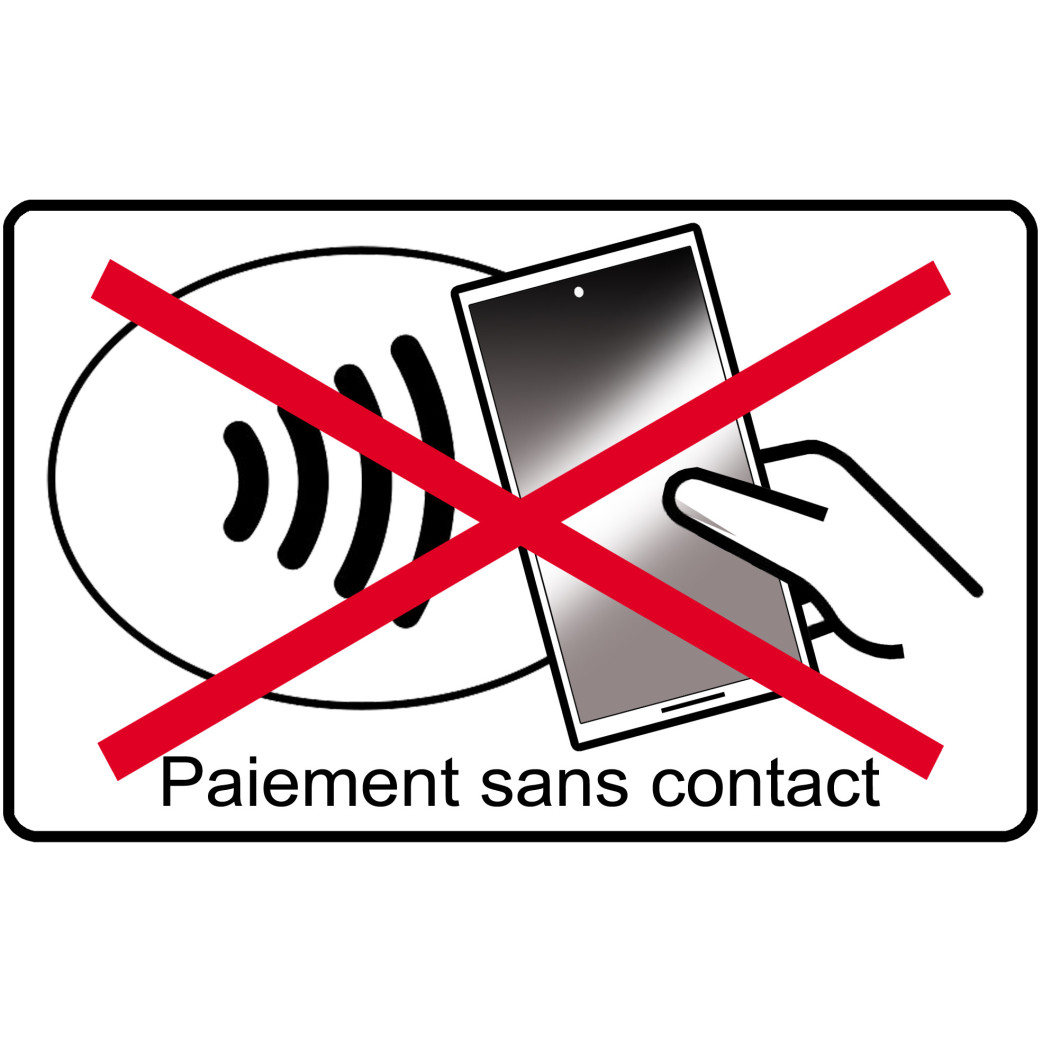 Pas de paiement sans contact smartphone - 10x6cm - Sticker/autocollant
