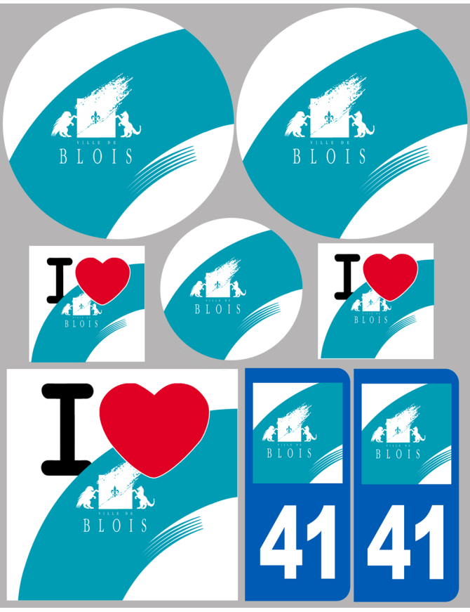 Blois (8 autocollants variés) - Sticker/autocollant Blois (8 autocollants variés) - Sticker/autocollant