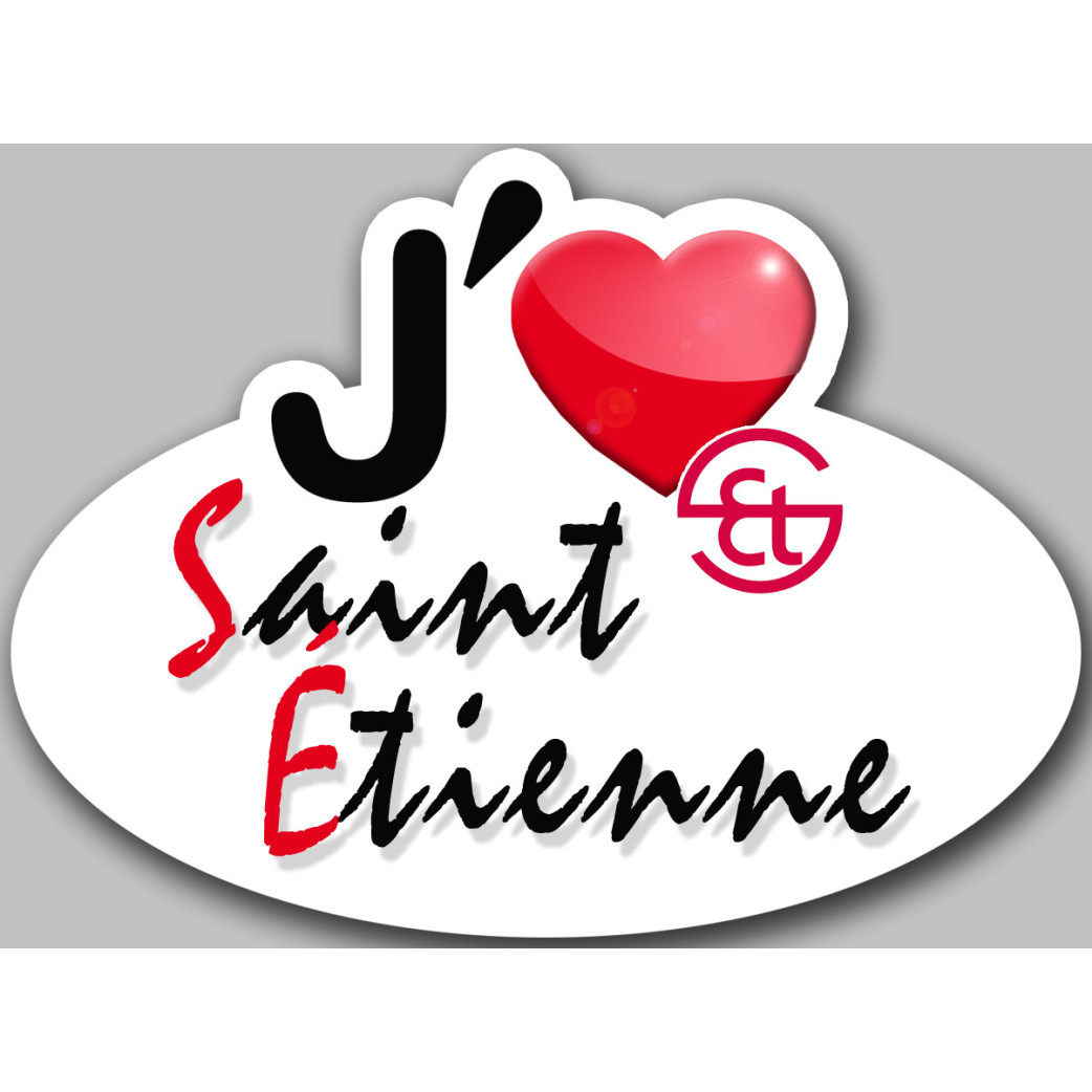 j'aime Saint-Étienne - 15x11cm - Sticker/autocollant