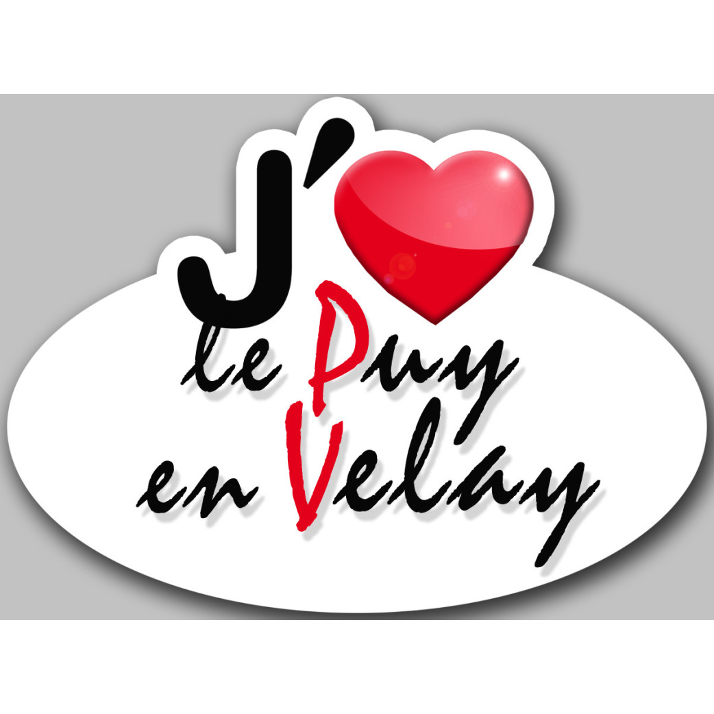 j'aime le Puy-en-Velay (5x3.7cm) - Sticker/autocollant