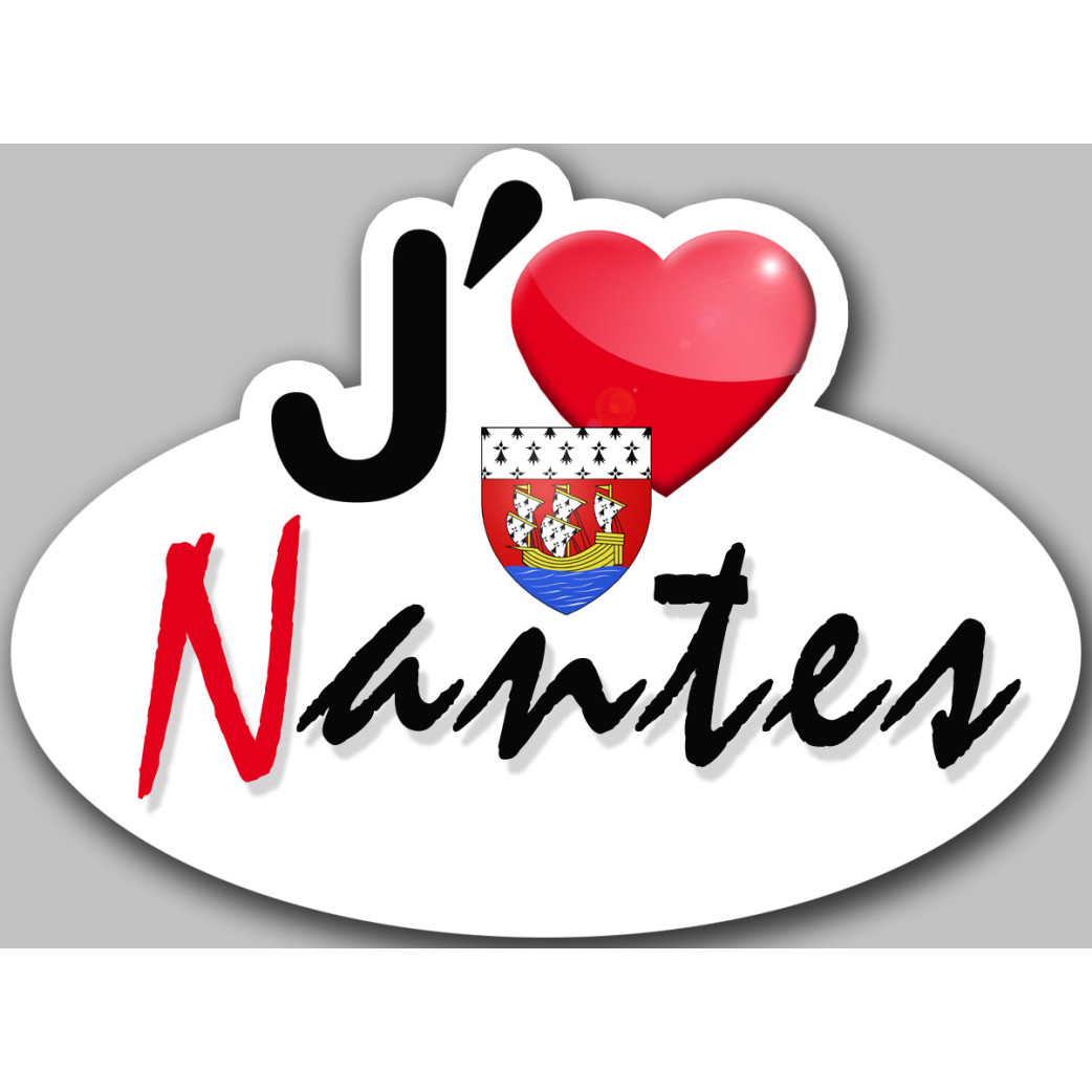 j'aime Nantes (5x3.7cm) - Sticker/autocollant