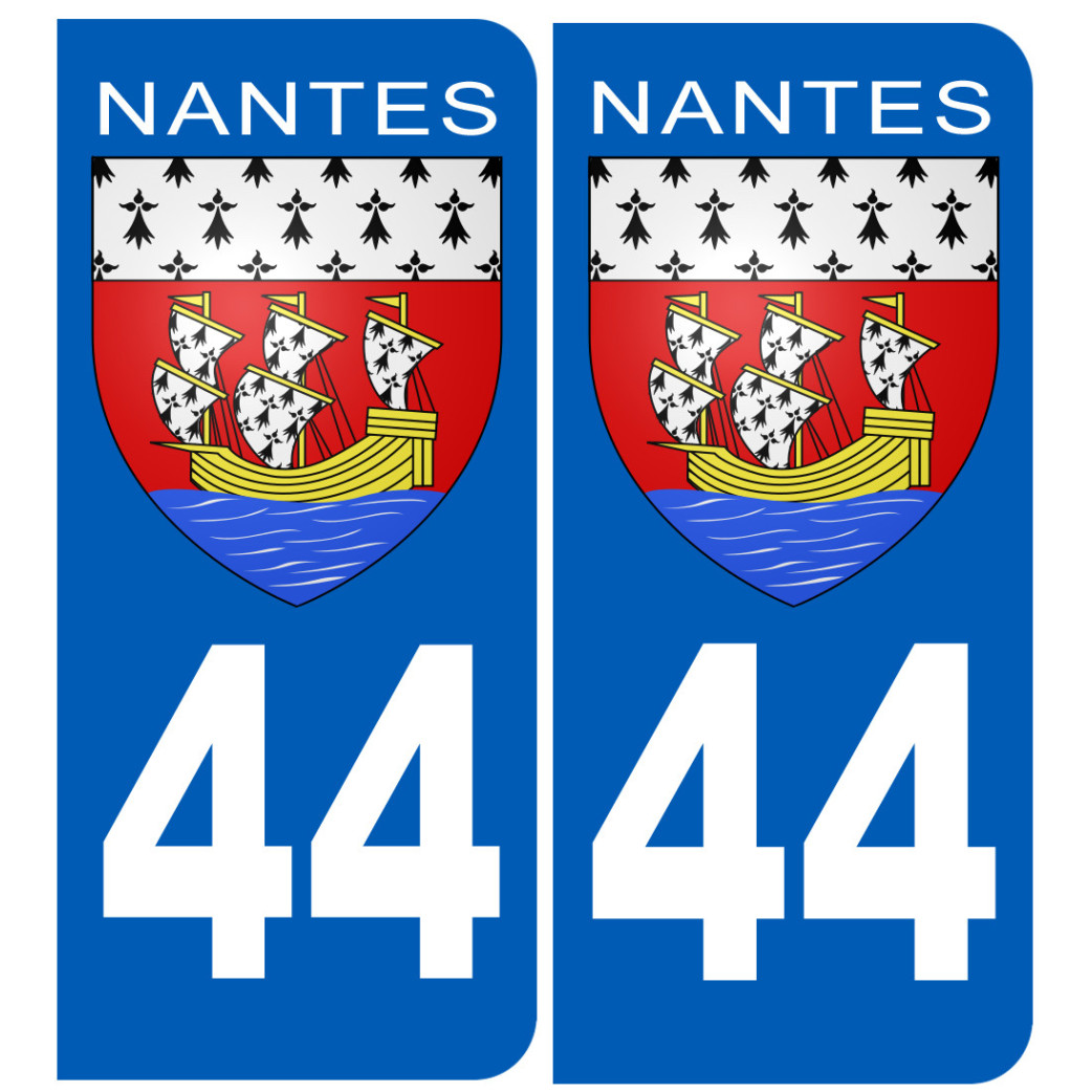immatriculation Nantes blason 44 - Sticker/autocollant