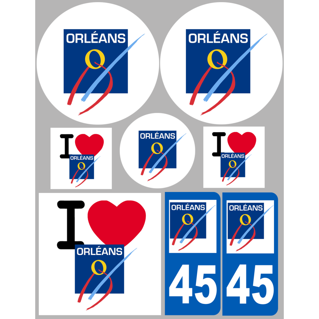 Orléans (8 autocollants variés) - Sticker/autocollant