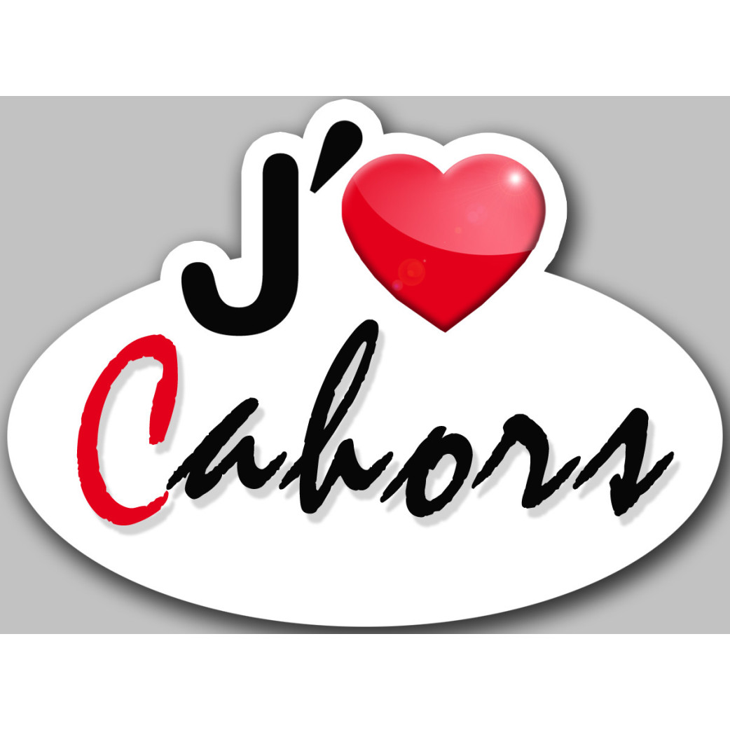 j'aime Cahors (5x3.7cm) - Sticker/autocollant