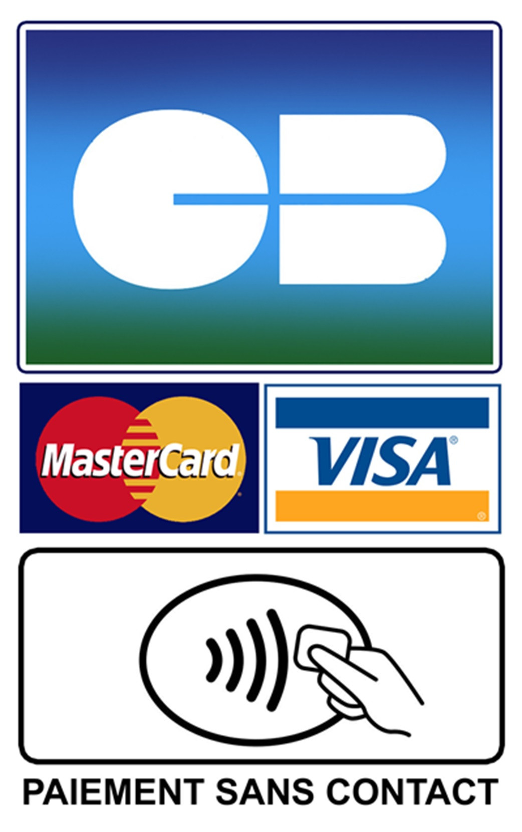 Paiement CB sans contact - 20x12.5cm - Sticker/autocollant