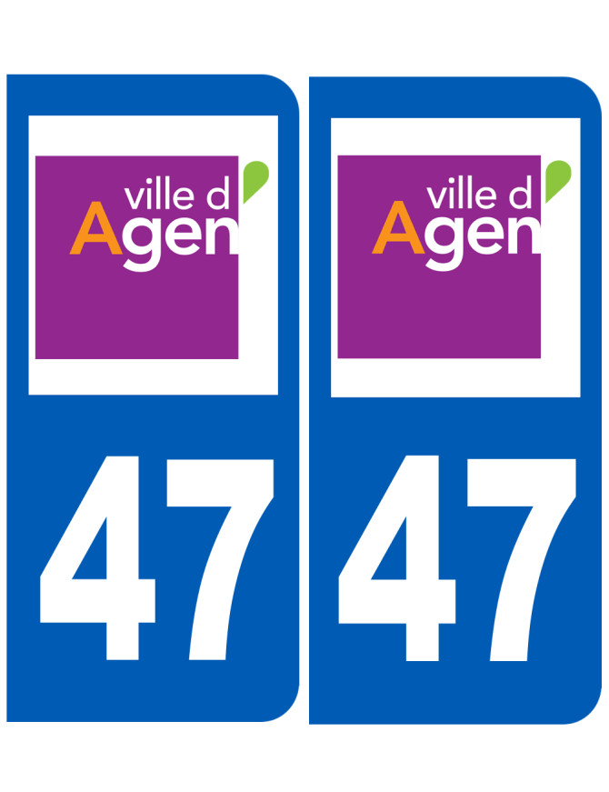 immatriculation Agen 47 - Sticker/autocollant immatriculation Agen 47 - Sticker/autocollant