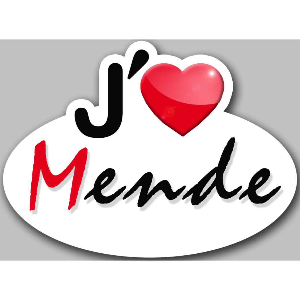 j'aime Mende (5x3.7cm) - Sticker/autocollant