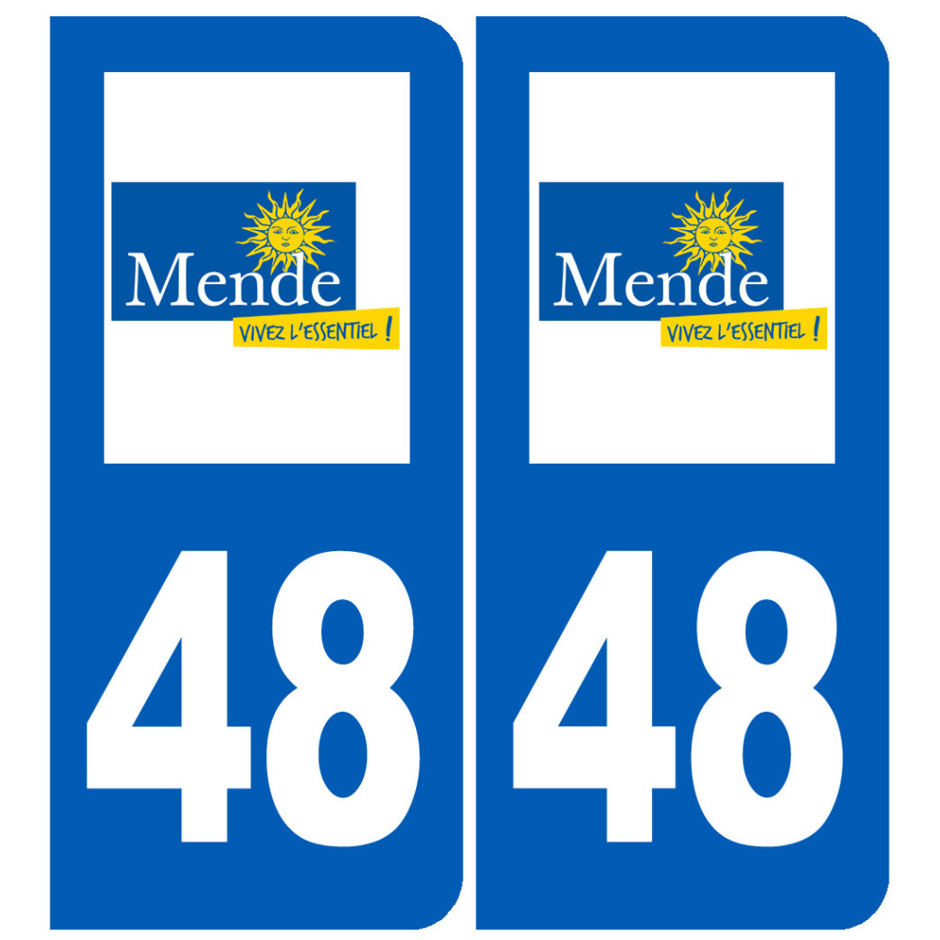 immatriculation Mende 48 - Sticker/autocollant