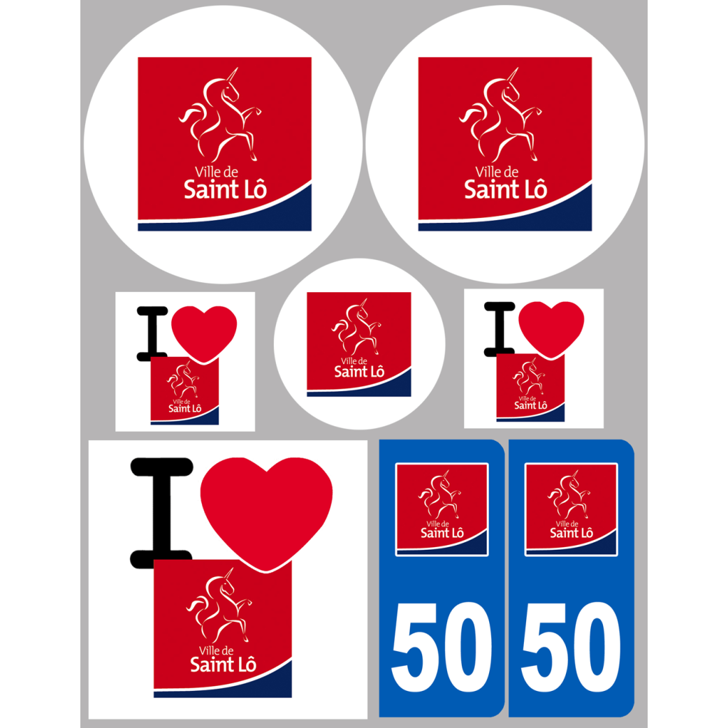 Saint-Lô (8 autocollants variés) - Sticker/autocollant