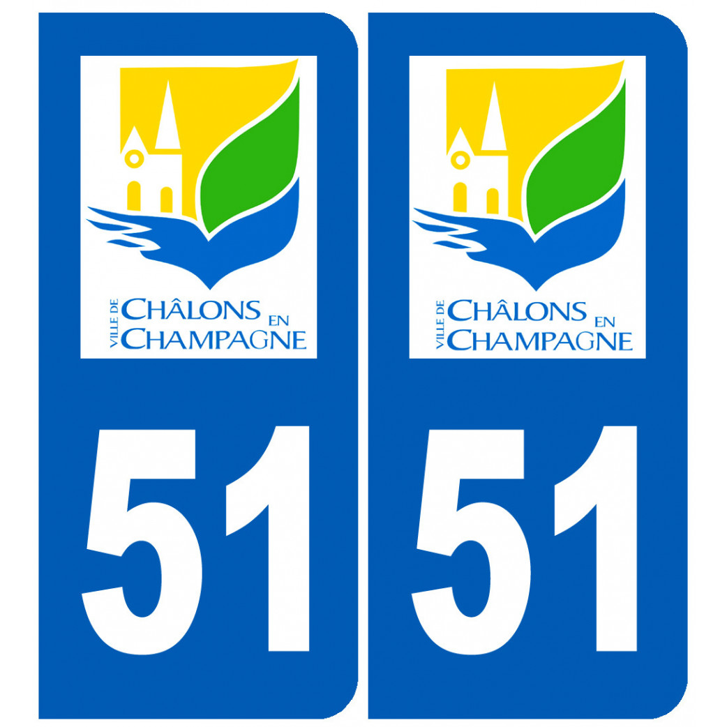 immatriculation Châlons-en-Champagne 51 - Sticker/autocollant