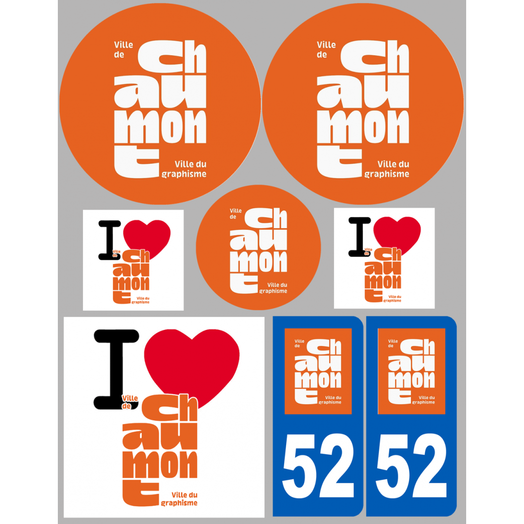 Chaumont (8 autocollants variés) - Sticker/autocollant