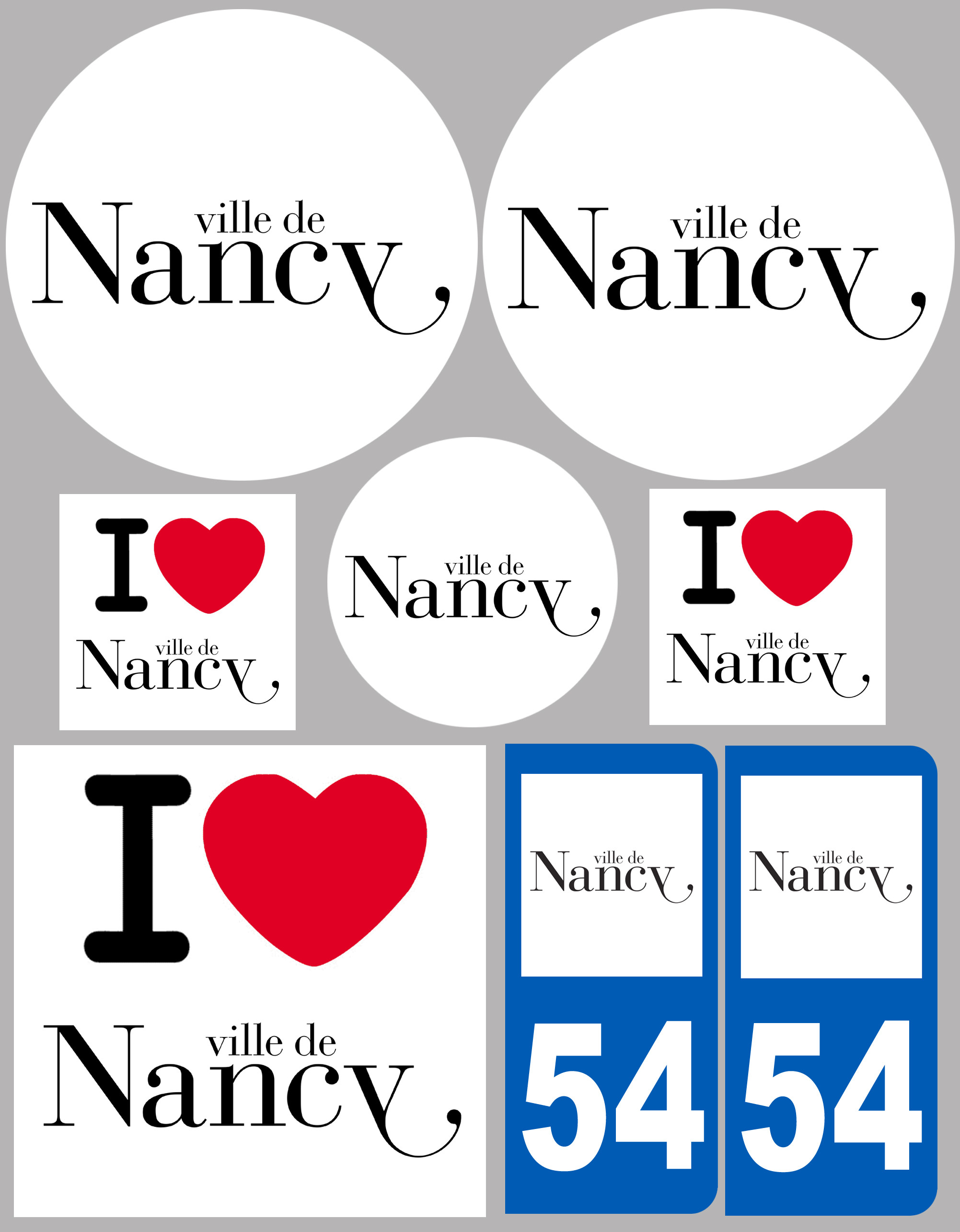 Nancy (8 autocollants variés) - Sticker/autocollant