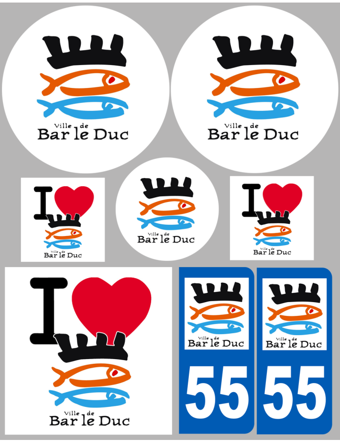 Bar-le-Duc (8 autocollants variés) - Sticker/autocollant Bar-le-Duc (8 autocollants variés) - Sticker/autocollant