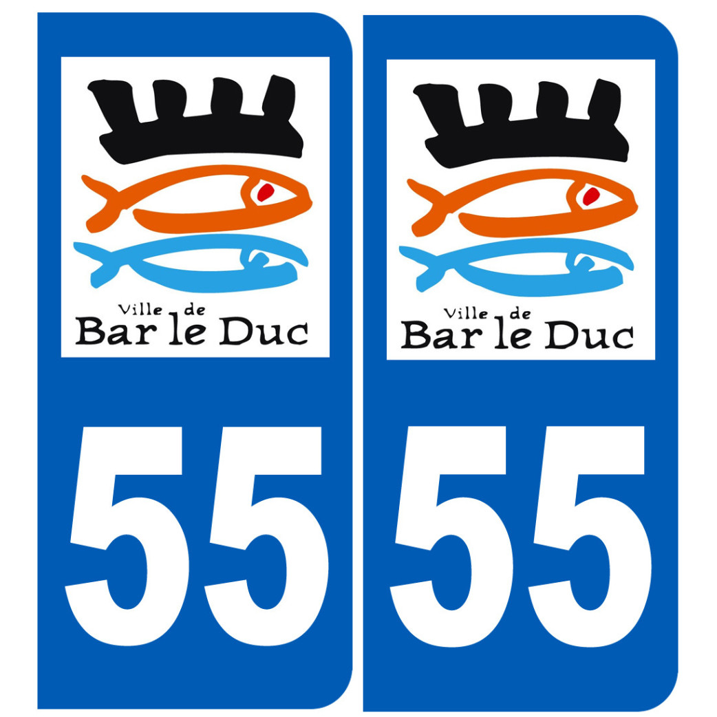 immatriculation Bar-le-Duc 55 - Sticker/autocollant