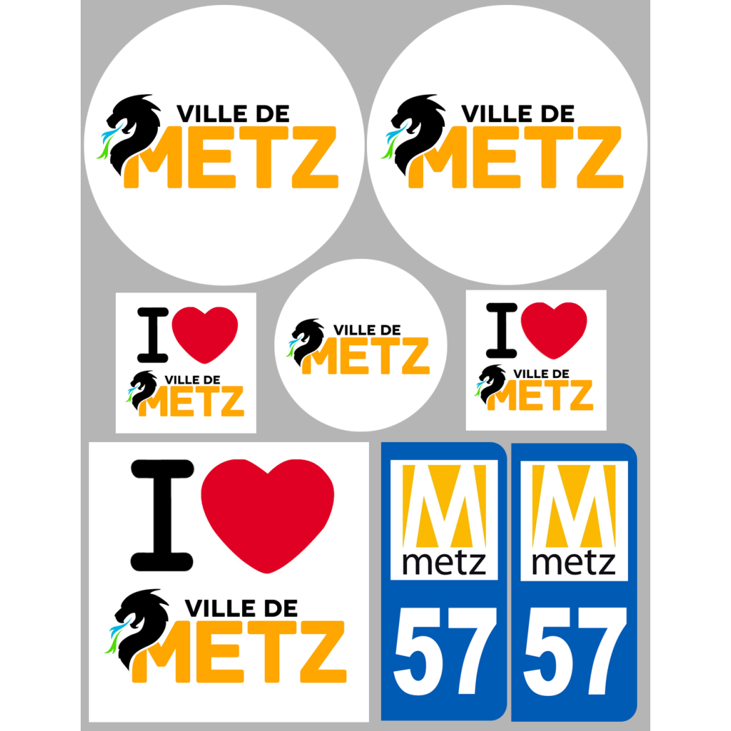 Metz (8 autocollants variés) - Sticker/autocollant