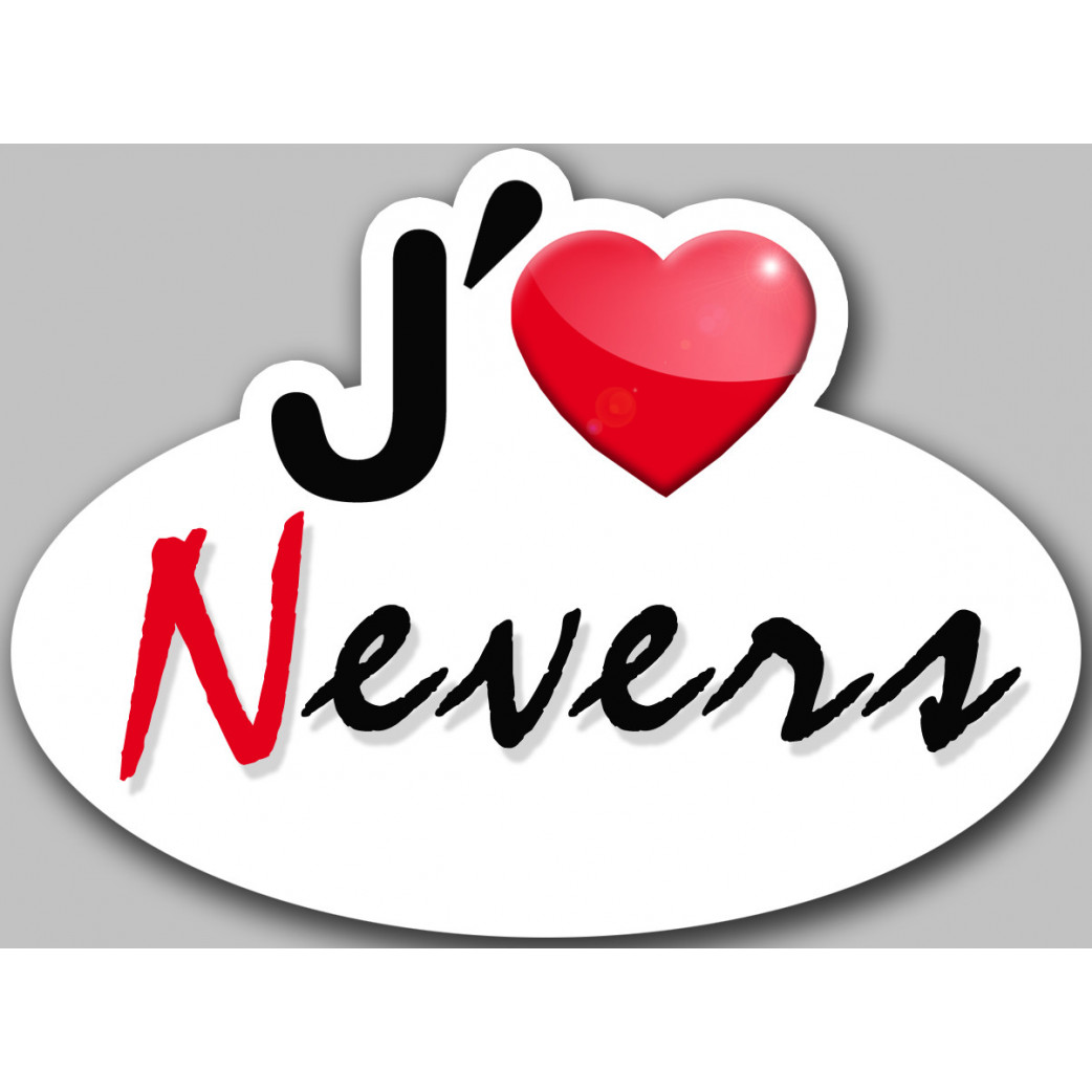 j'aime Nevers (15x11cm) - Sticker/autocollant
