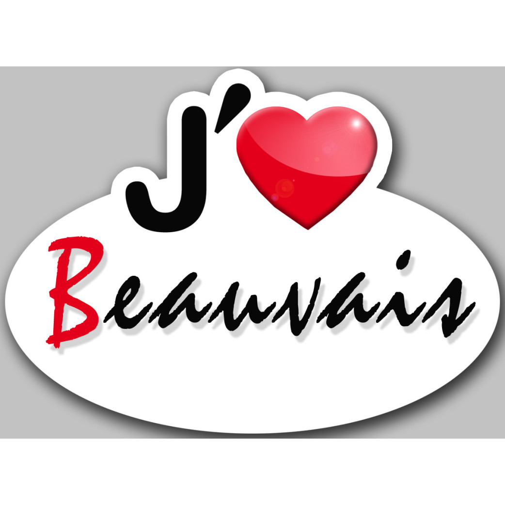 j'aime Beauvais (5x3.7cm) - Sticker/autocollant