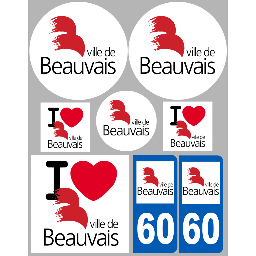 Beauvais (8 autocollants variés) - Sticker/autocollant