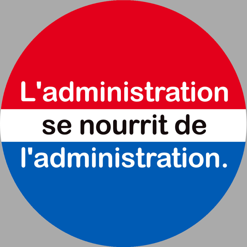 l'administration se nourrit de l'administration (15x15cm) - Sticker/autocollant
