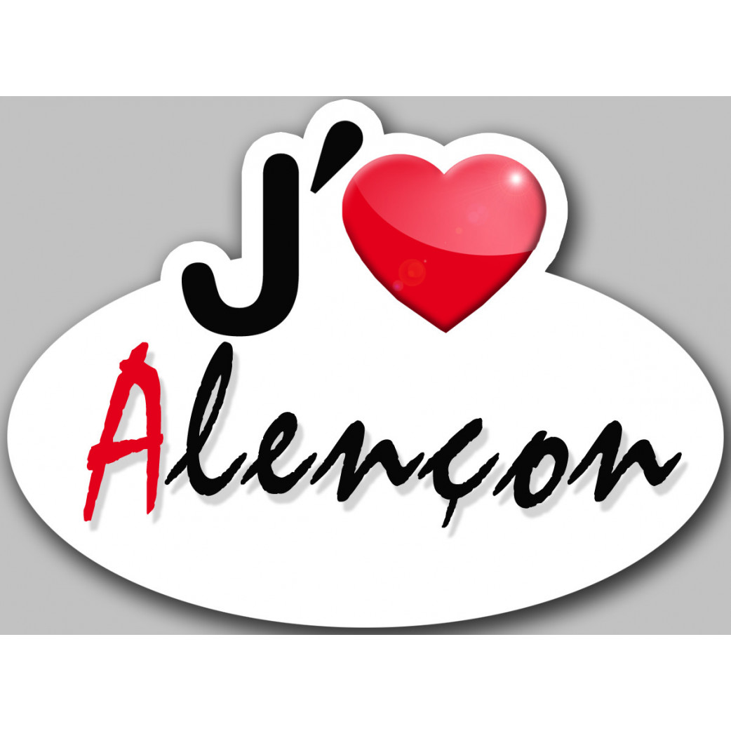 j'aime Alençon (5x3.7cm) - Sticker/autocollant
