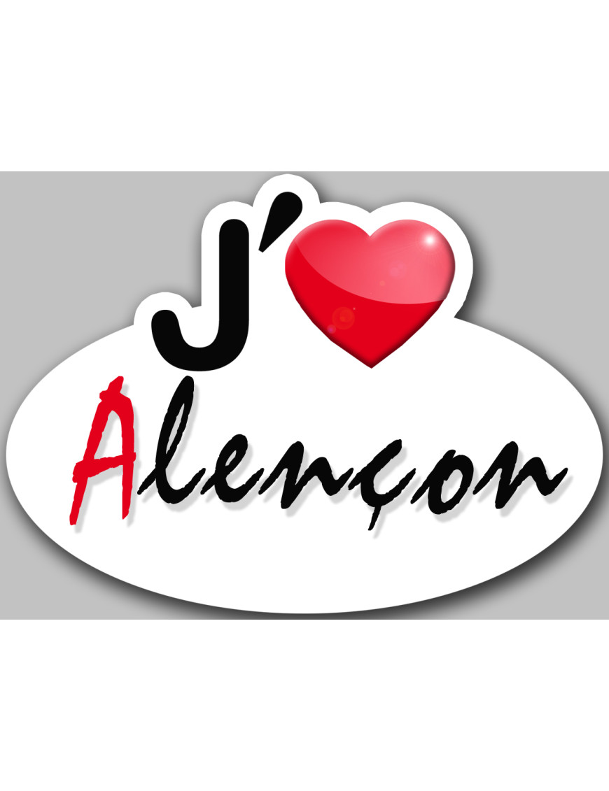 j'aime Alençon (5x3.7cm) - Sticker/autocollant