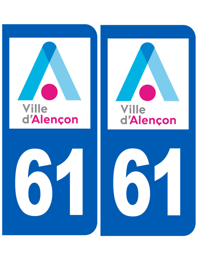 immatriculation Alençon 61 - Sticker/autocollant immatriculation Alençon 61 - Sticker/autocollant