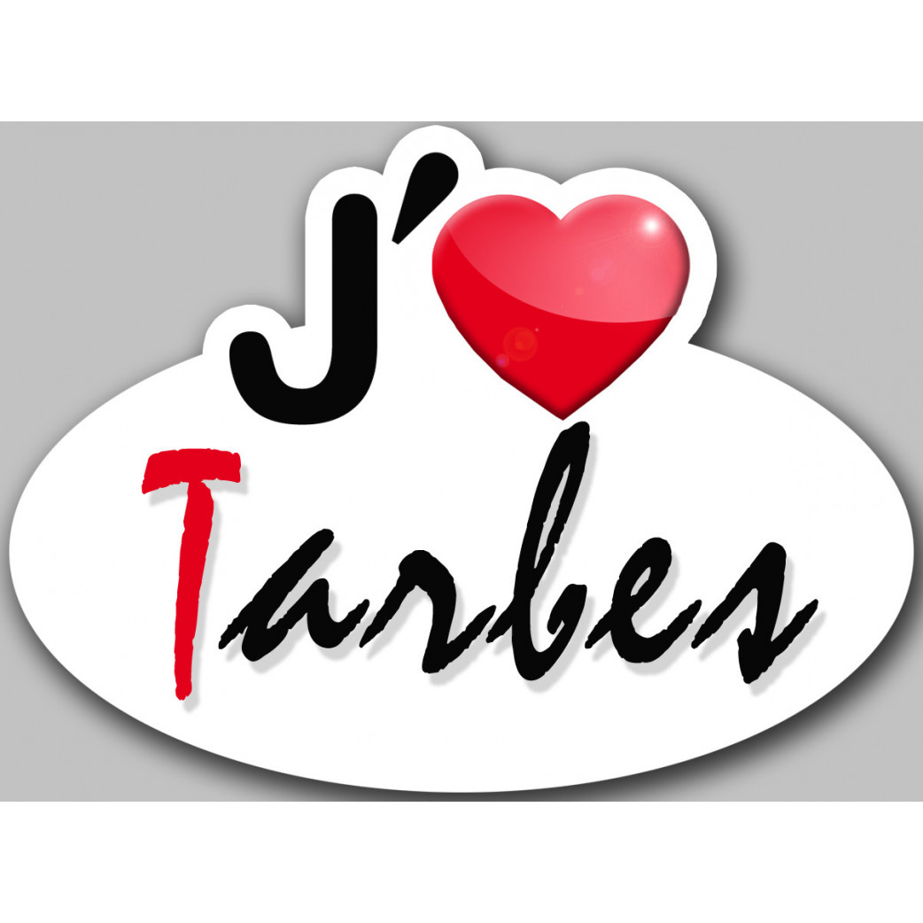 j'aime Tarbes (15x11cm) - Sticker/autocollant