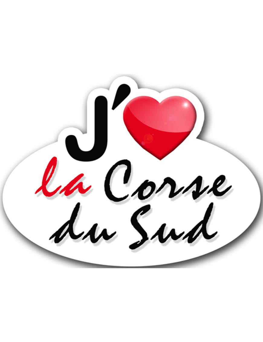 J'aime la Corse-du-Sud (15x11cm) - Sticker/autocollant