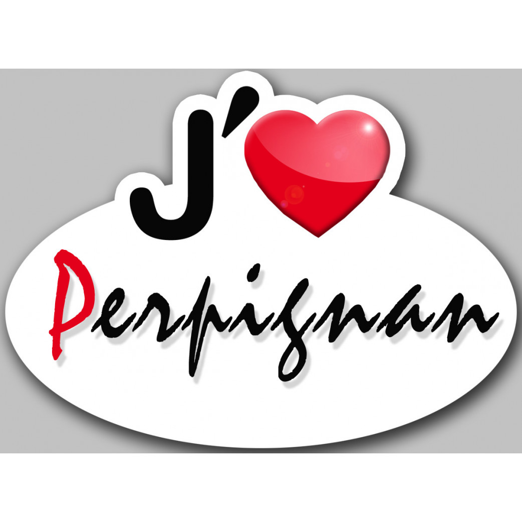 j'aime Perpignan (15x11cm) - Sticker/autocollant