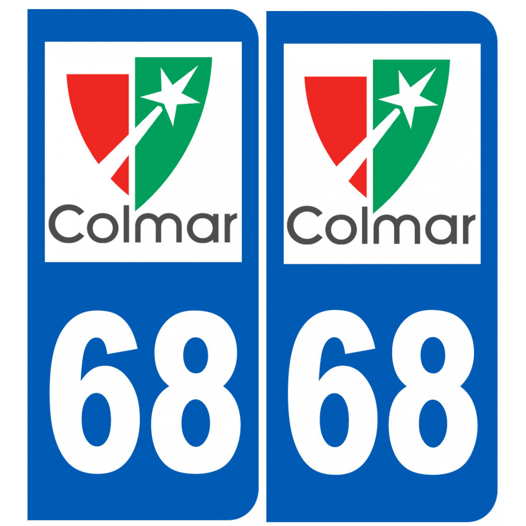 immatriculation Colmar 68 - Sticker/autocollant