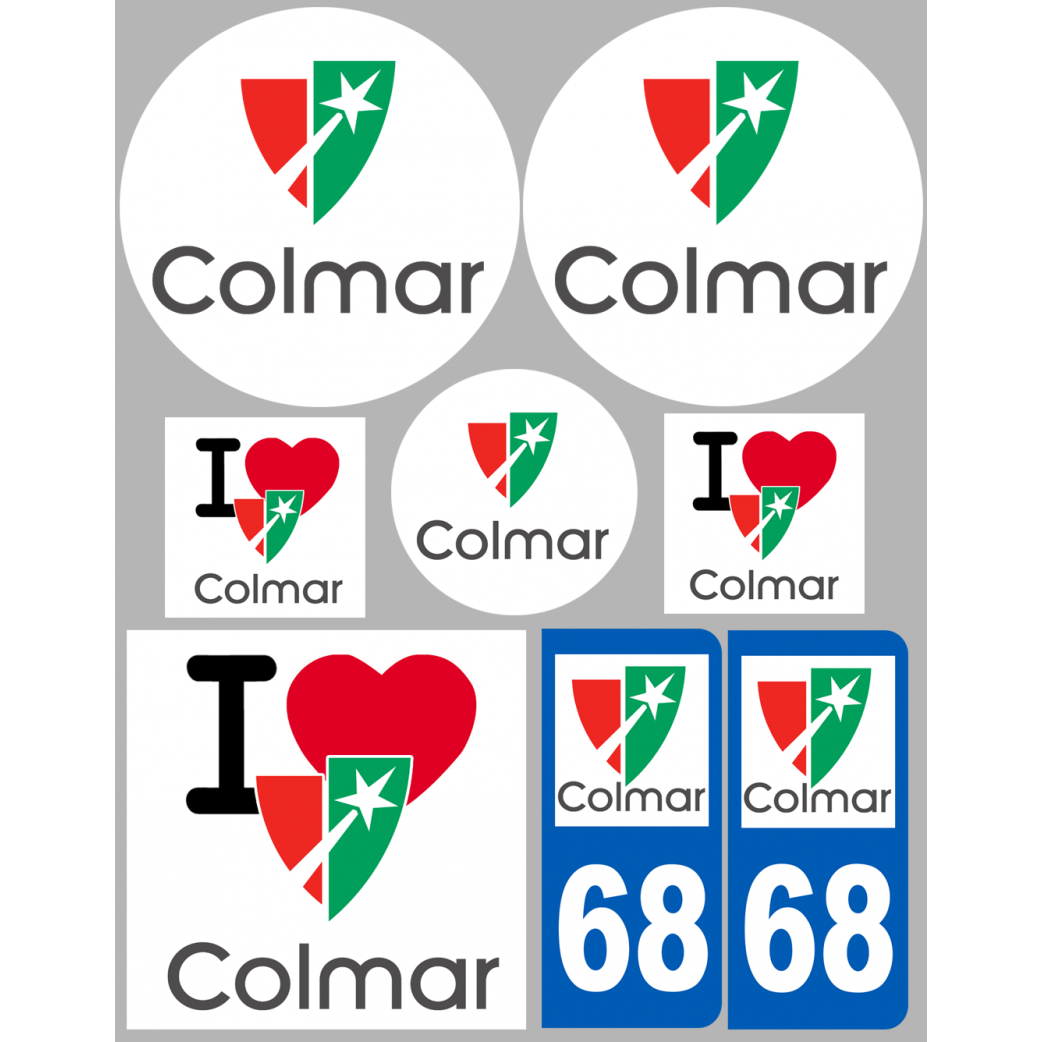 Colmar - 8 autocollants variés - Sticker/autocollant