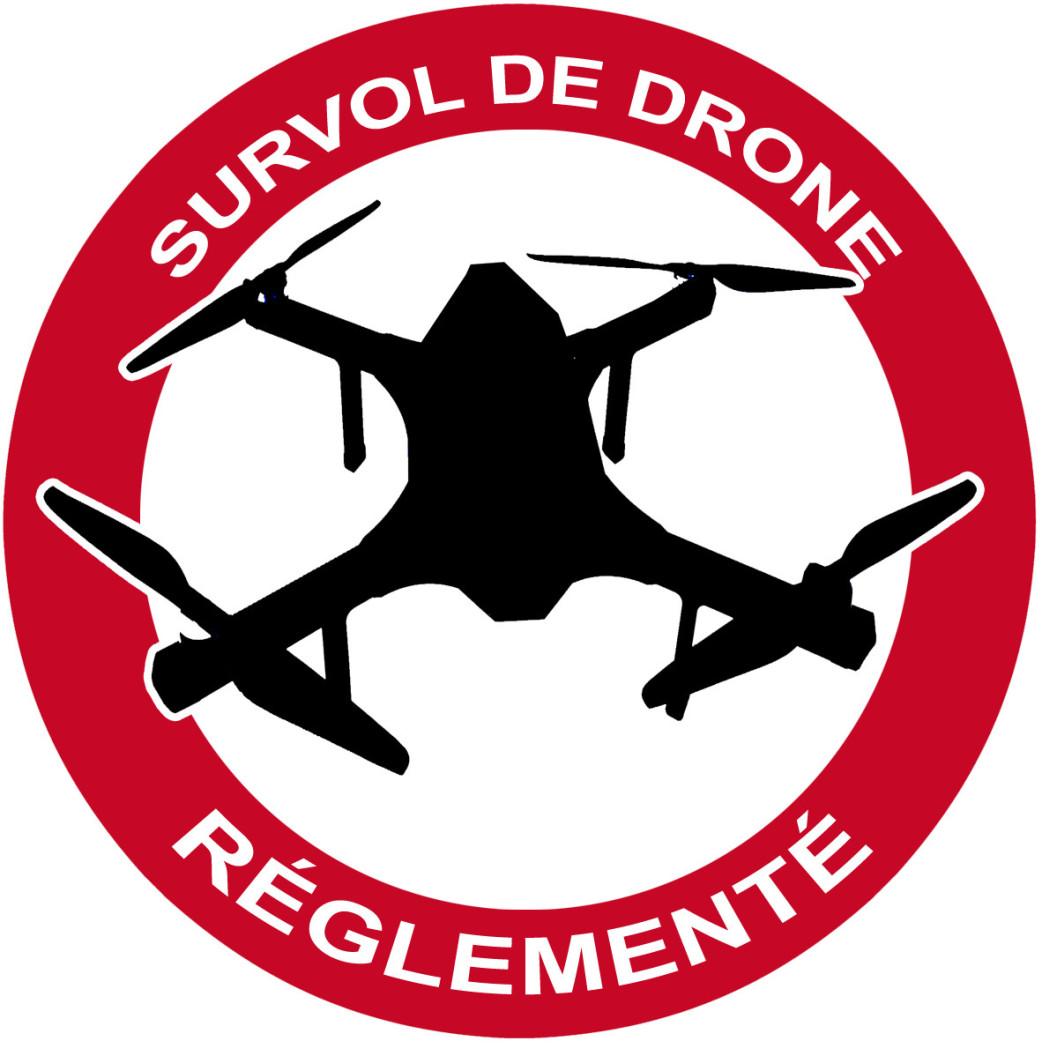 Survol de drône réglementé - 10cm - Sticker/autocollant